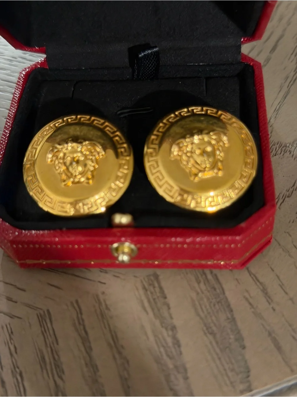 Versace Gold Medusa Coin Cufflinks